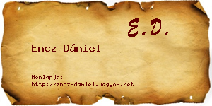 Encz Dániel névjegykártya